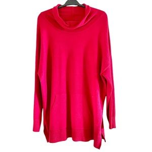 Westbound Woman Long Sleeve Cowl Neck Sweater Red Size 2X